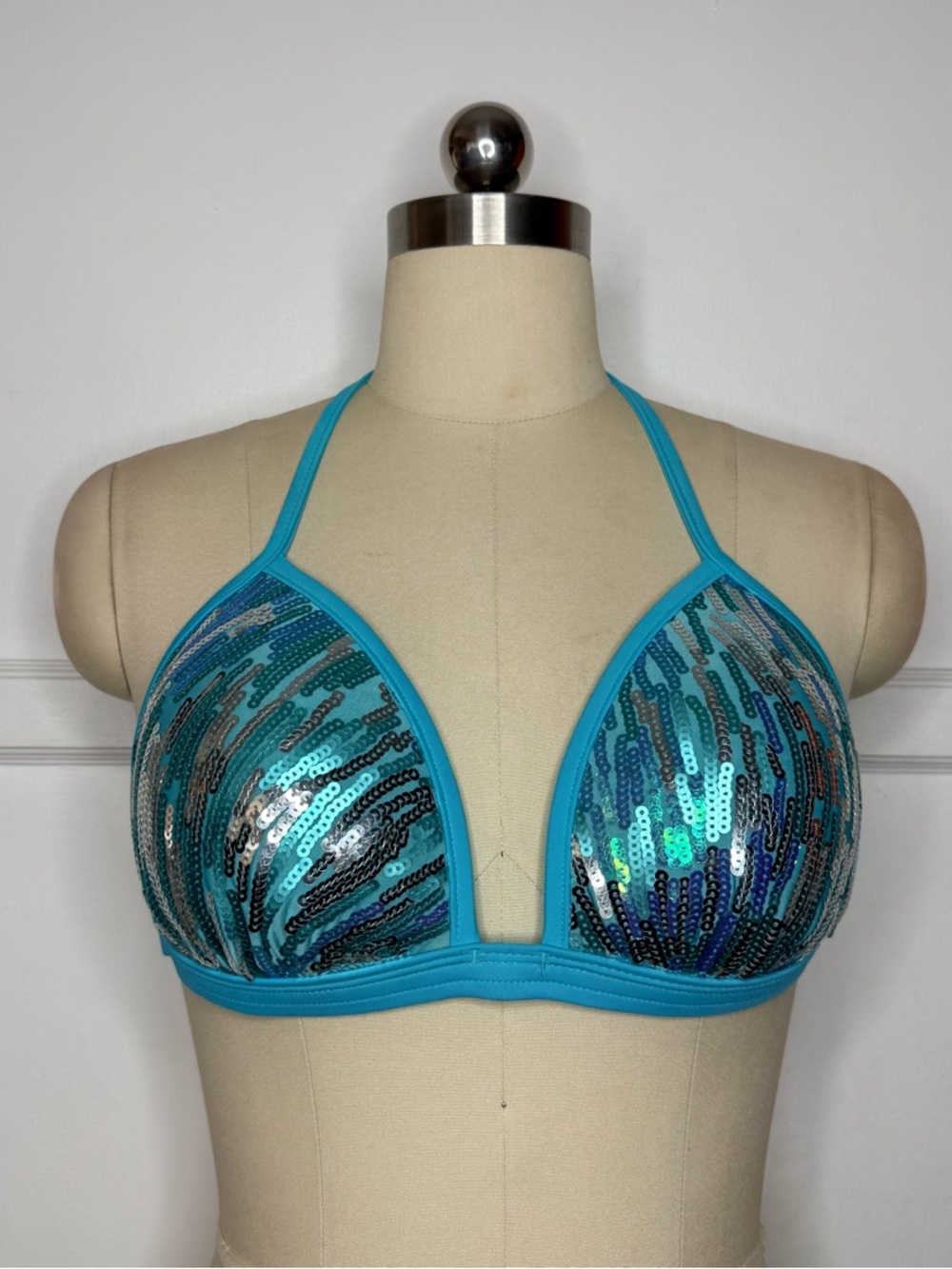 Venus blue sequin bikini top